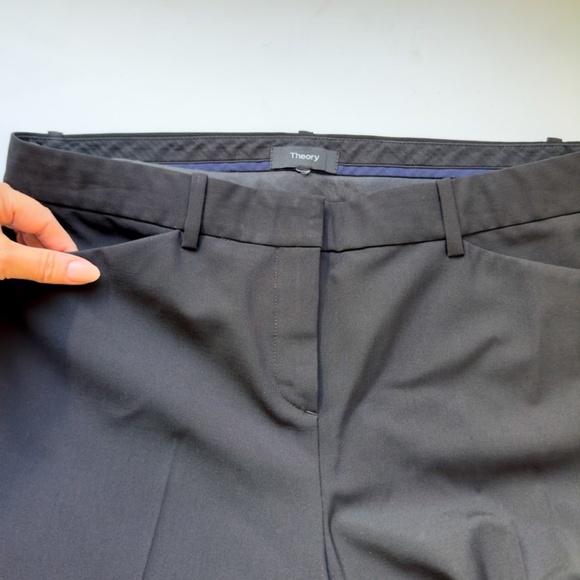 THEORY Custom Max 2 Stretch Wool Blend Trouser Pants Black Size 10 - Picture 9 of 13